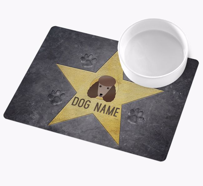 Star of Fame: Personalised {breedFullName} Wipe Clean Feeding Mat